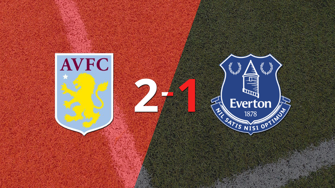 Con la mínima diferencia, Aston Villa venció a Everton por 2 a 1