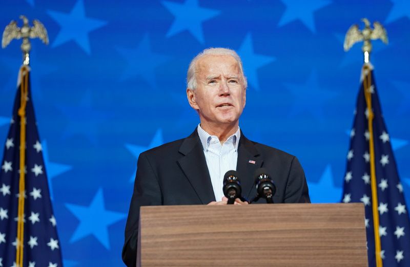 Joe Biden fue anunciad como presidente electo este sábado (Foto: REUTERS/Kevin Lamarque)