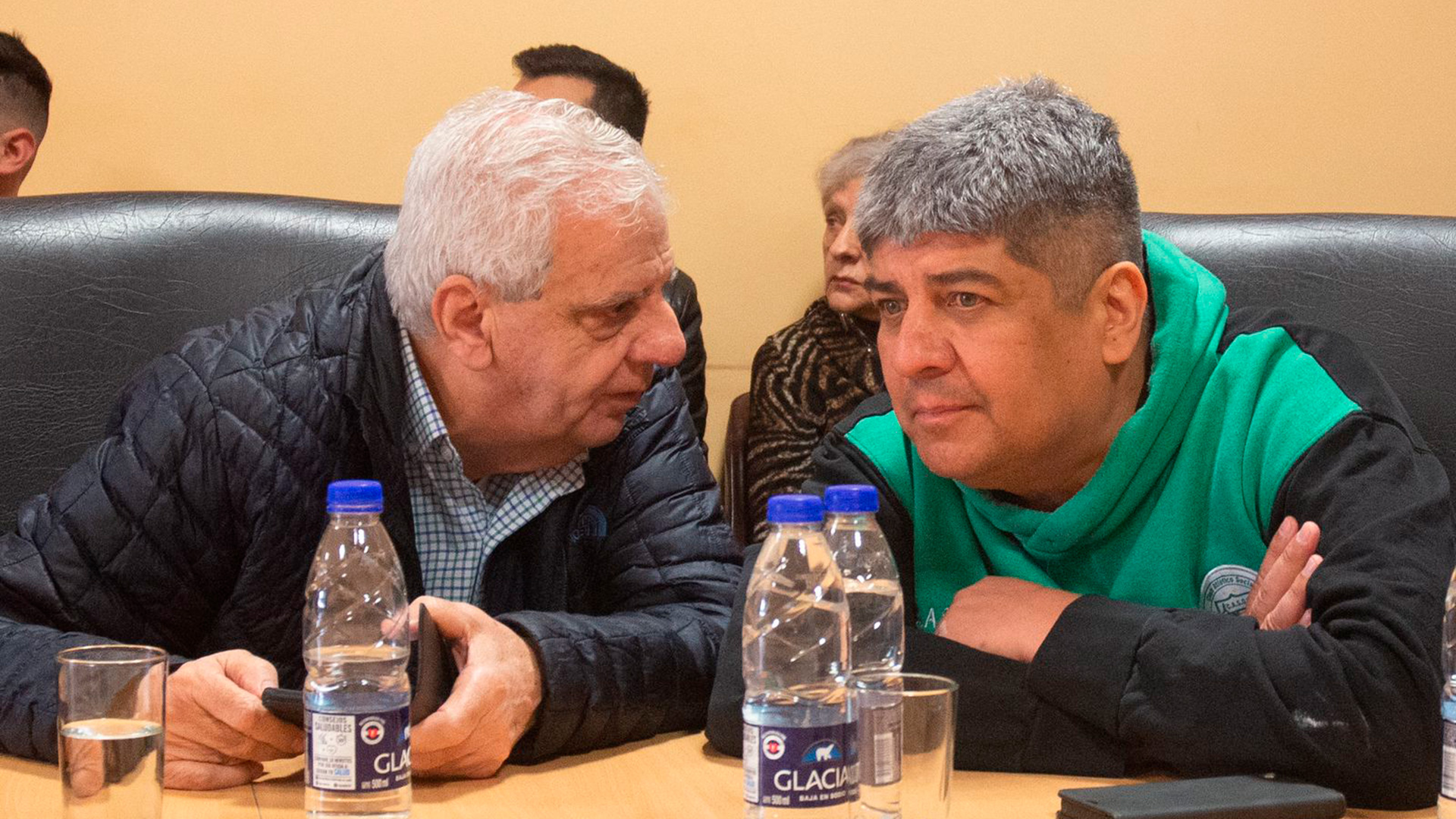 José Luis Lingeri, secretario de Acción Social de la CGT, y Pablo Moyano, uno de los cotitulares cegetistas