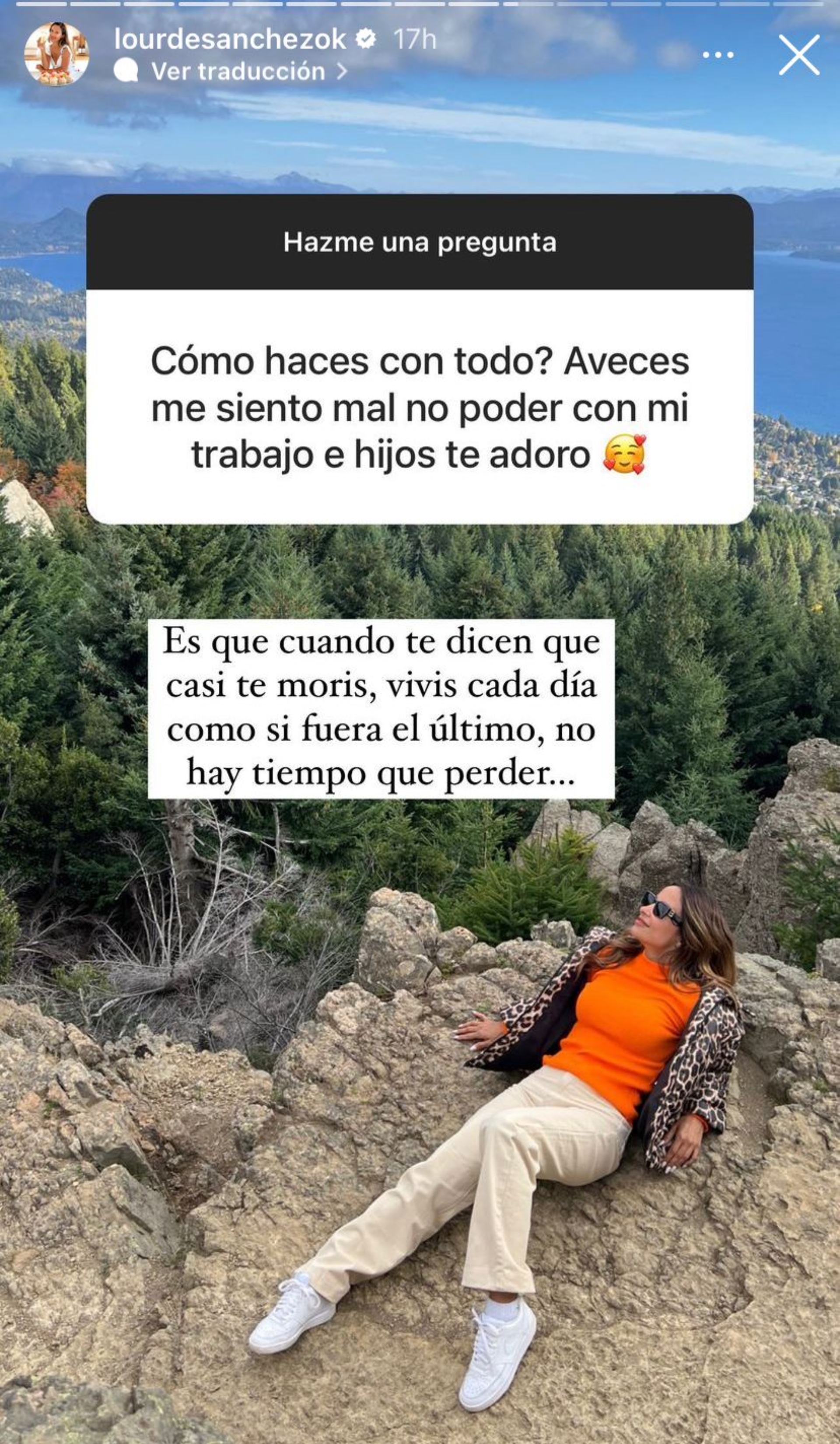 Lourdes Sánchez recordó la operación a la que se sometió en 2019