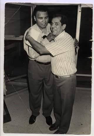 Muhammad Ali during his meeting with Miguel Hernández, author of this article, in 1996 in Havana.