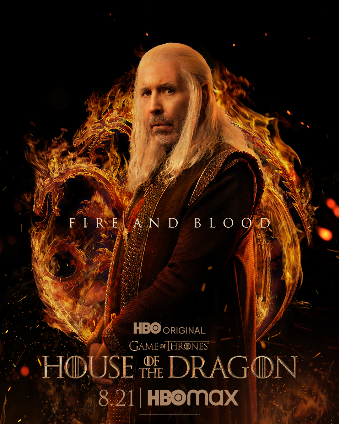 Póster del rey Viserys en "House of the Dragon". (HBO Max)