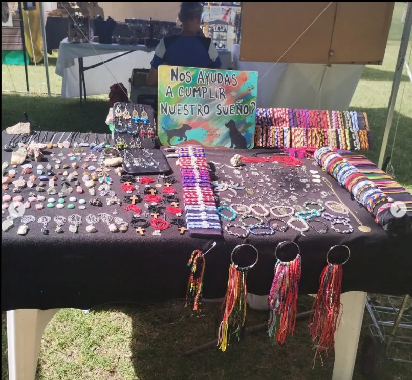 Las artesanías que les dan el sustento para seguir viajando (@ampliodesorden2022)