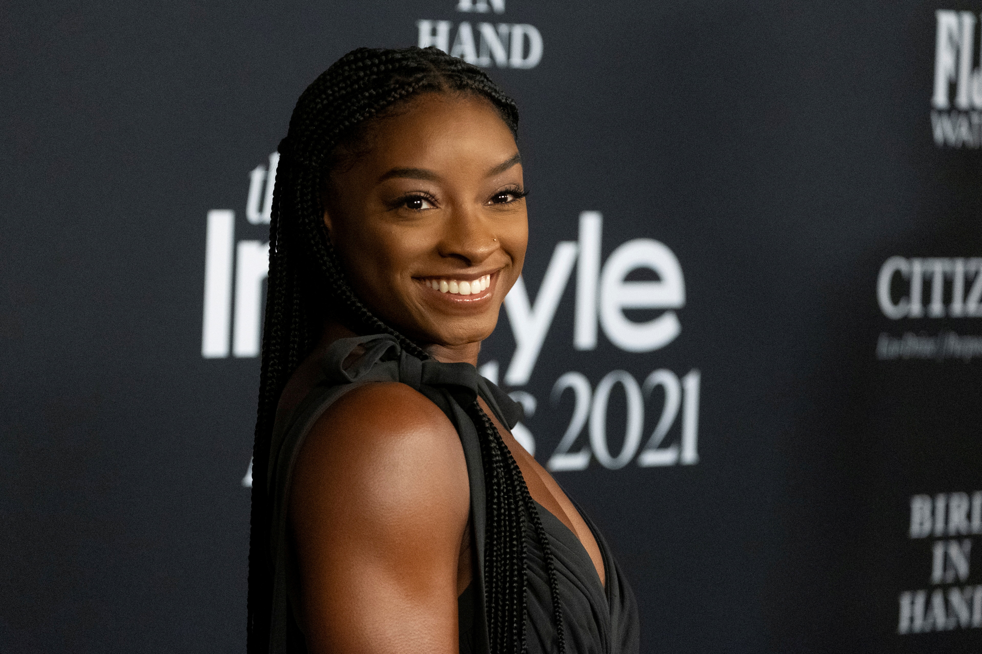 FILE PHOTO: U.S. Olympic gymnast Simone Biles attends the 6th annual InStyle Awards at The Getty Center in Los Angeles, California, U.S., November 15, 2021.  REUTERS/Ringo Chiu/File Photo