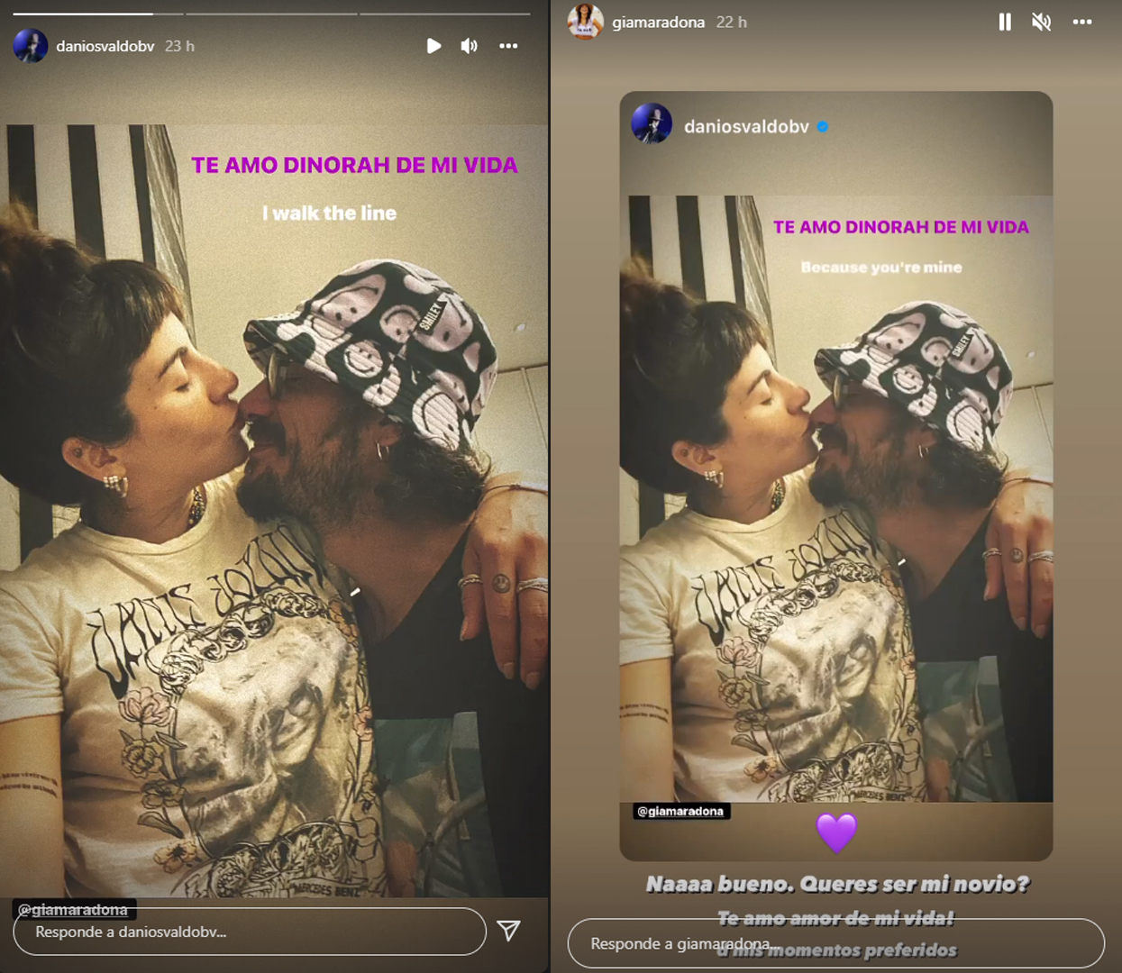 El romántico posteo de Daniel Osvaldo y la respuesta de Gianinna Maradona