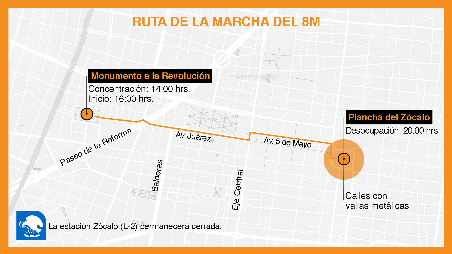 Marcha 8M 2023 en CDMX: ¿qué calles y estaciones del Metro cerrarán?