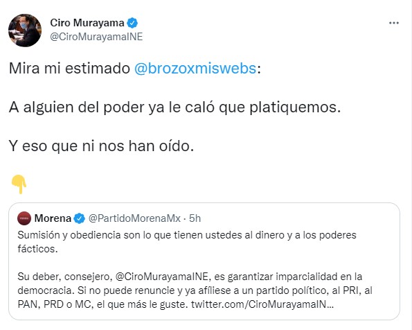 Ciro Murayama and Morena clashed in networks for a chat with Brozo