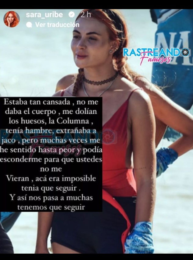 Sara Uribe sobre su paso por ‘Survivor, la isla de los famosos’: “Estaba tan cansada, no me daba el cuerpo”. Foto: Instagram