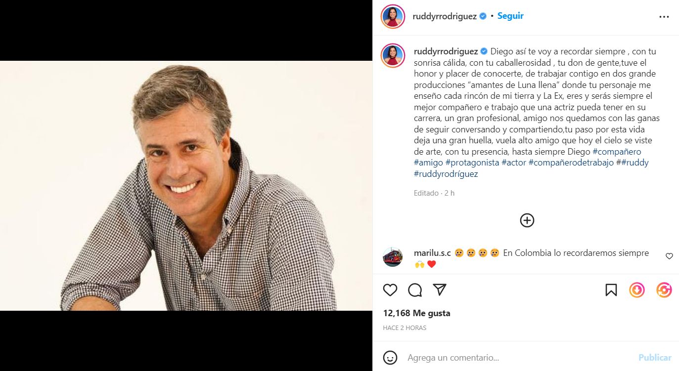 Ruddy Rodríguez lamenta la muerte de Diego Bertie