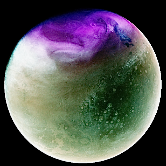 El ozono aparece de color magenta durante las frías noches polares del invierno del norte (NASA)