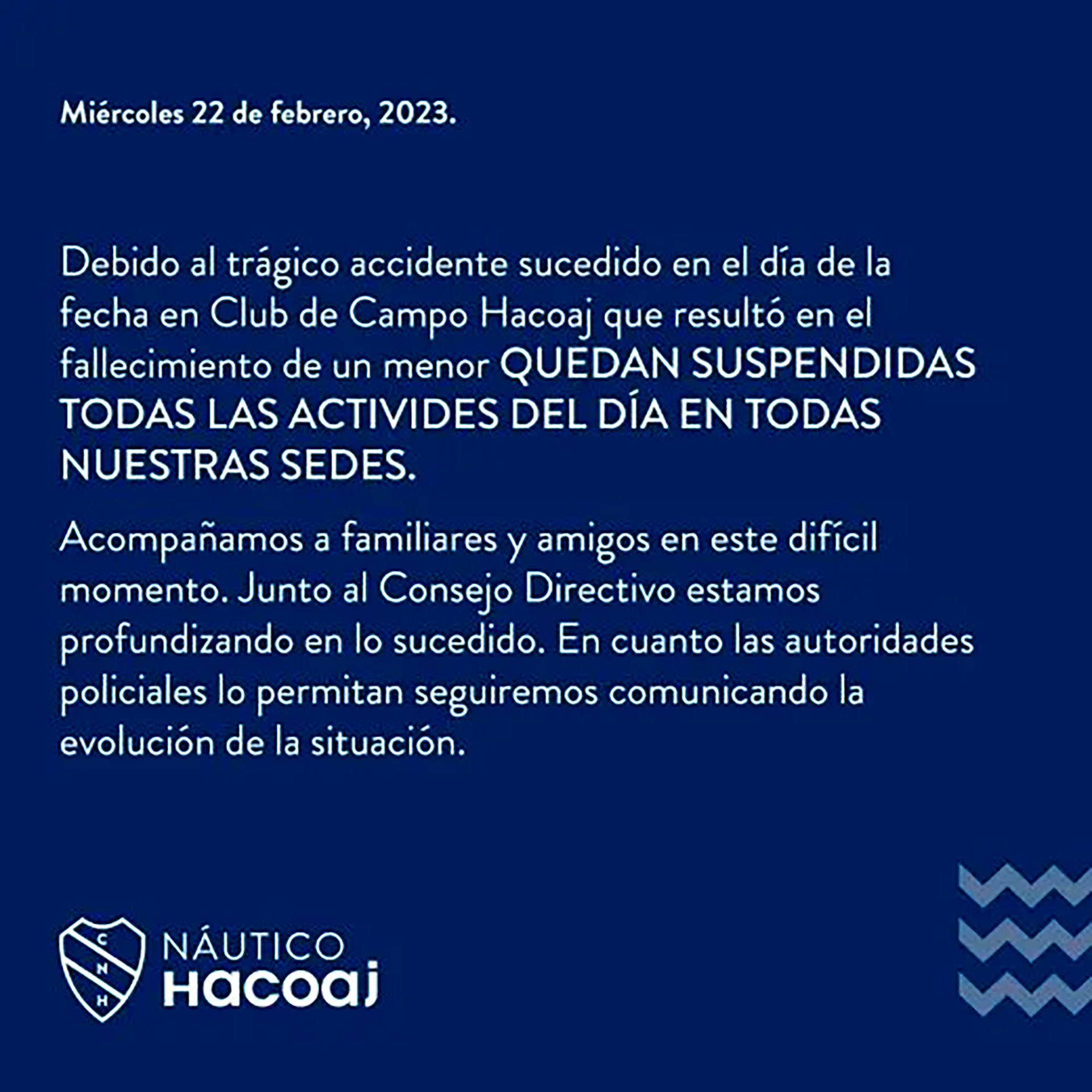 El comunicado de Hacoaj