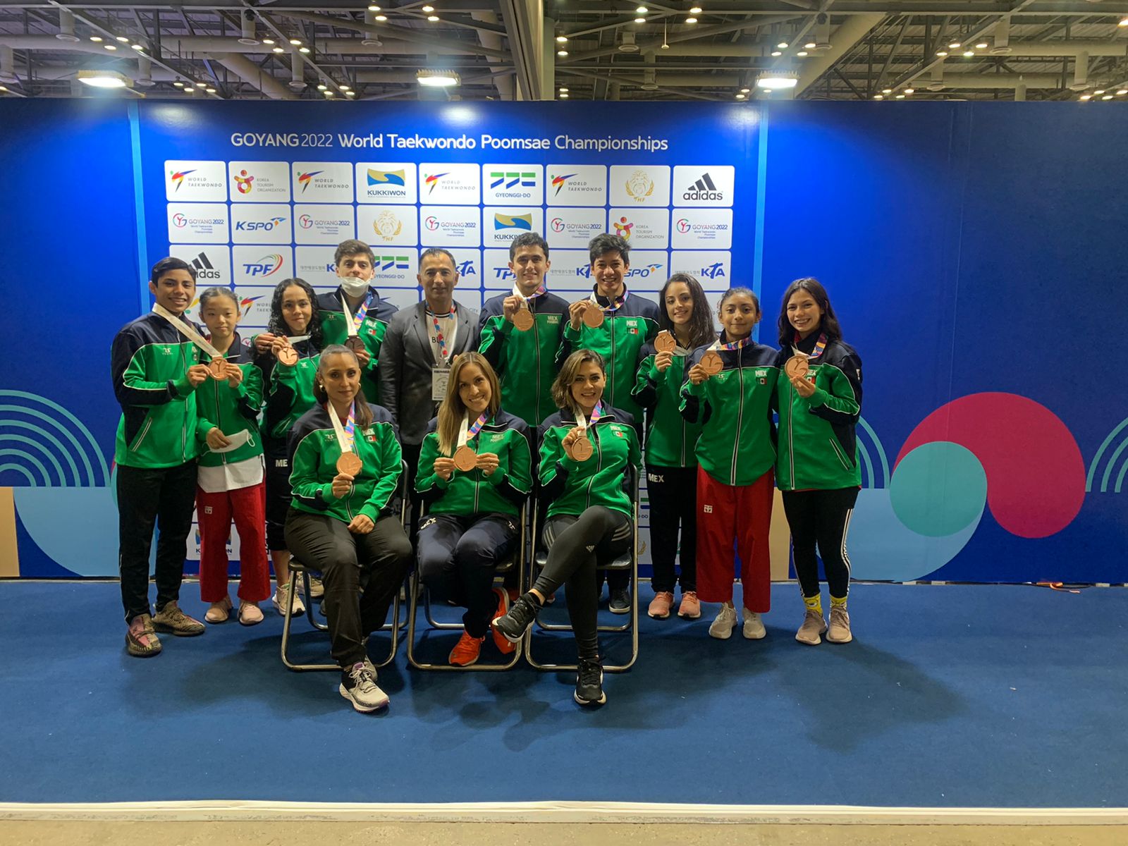 Las medallas de bronce que ha logrado conseguir la selección mexicana  en el Mundial de Poomsae en Corea del Sur (Foto: Twitter@femextkdoficial)