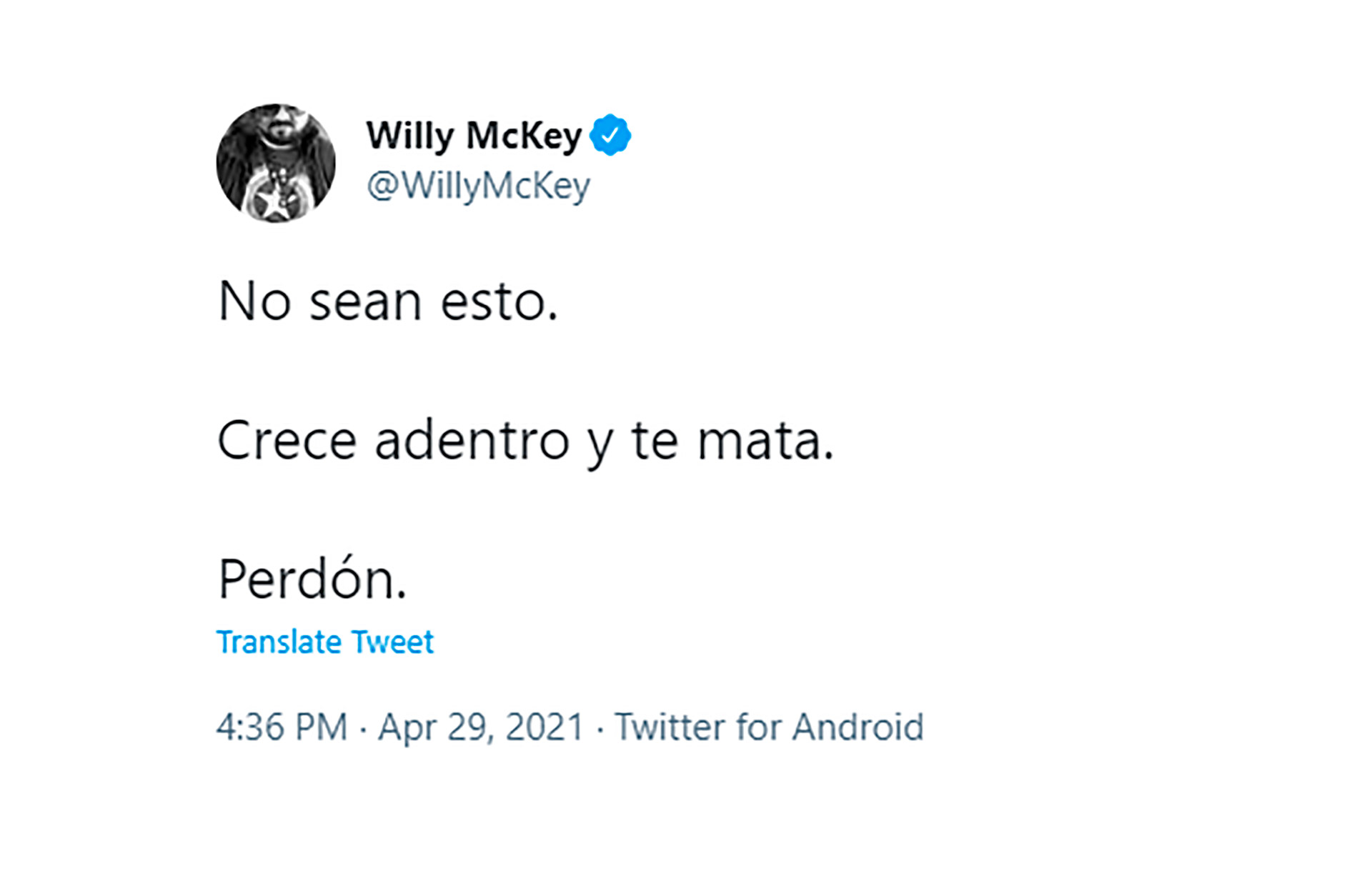 Último tuit del escritor venezolano antes de suicidarse 