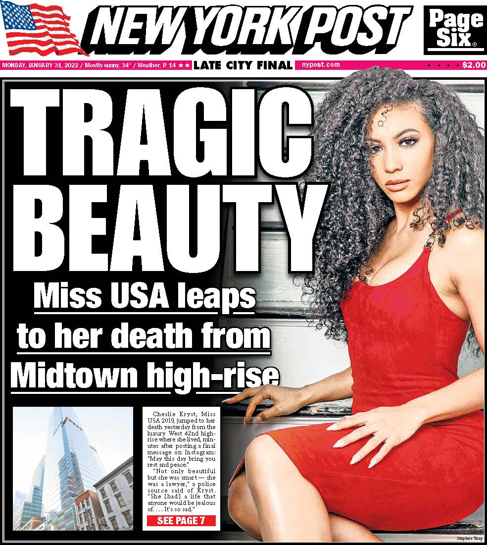 Quién era la modelo Cheslie Kryst y cuál fue la última foto que subió antes  de saltar al vacío en Nueva York - Infobae