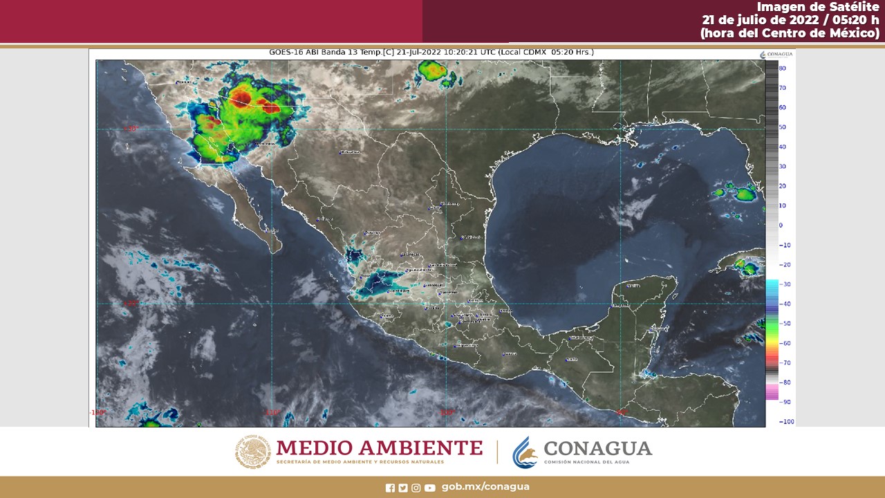 Clima en México para el 21 de julio de 2022. Foto: CONAGUA Clima