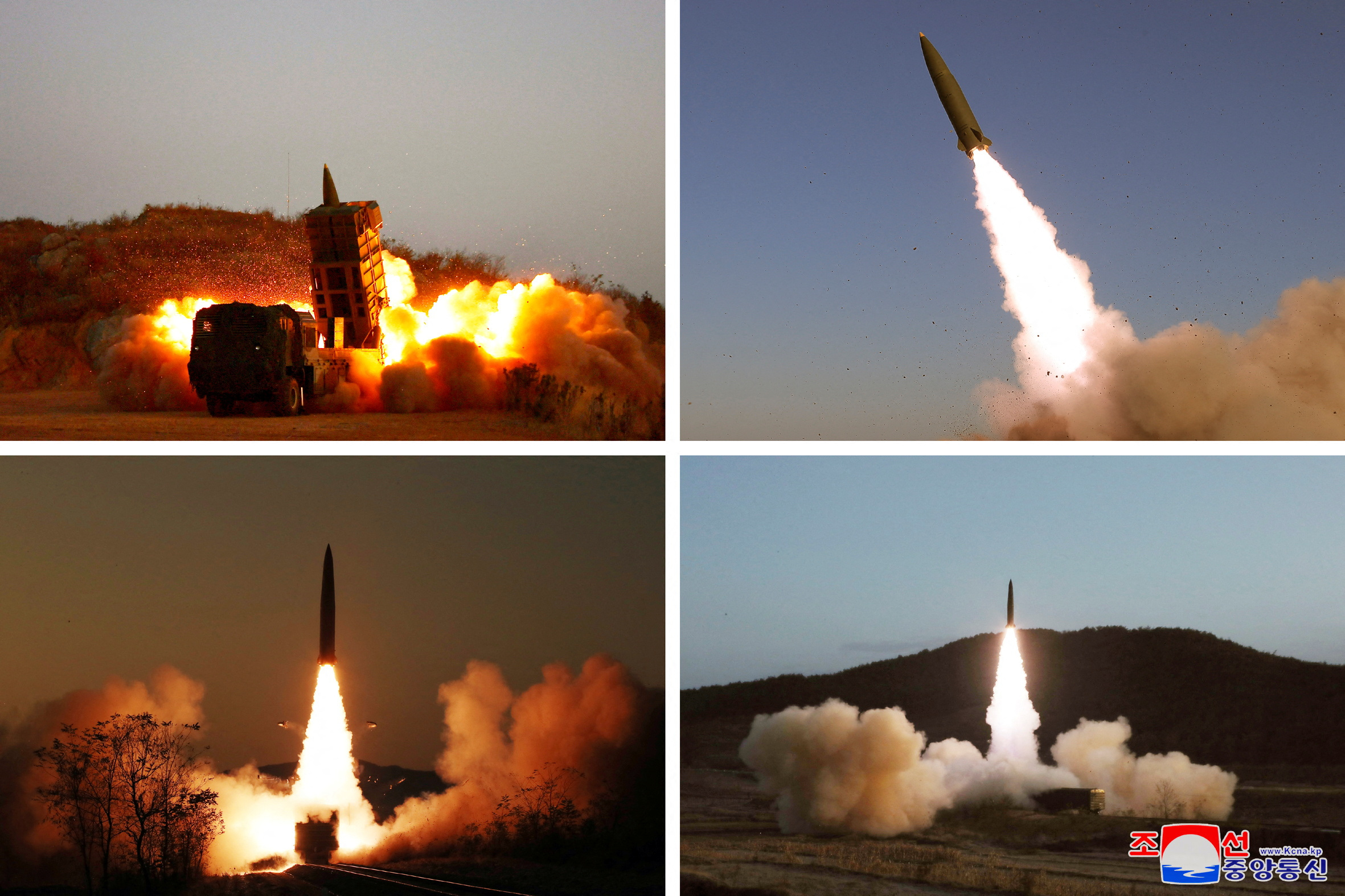 El régimen de Corea del Norte difundió imágenes de las pruebas de misiles realizadas la semana pasada. (KCNA)