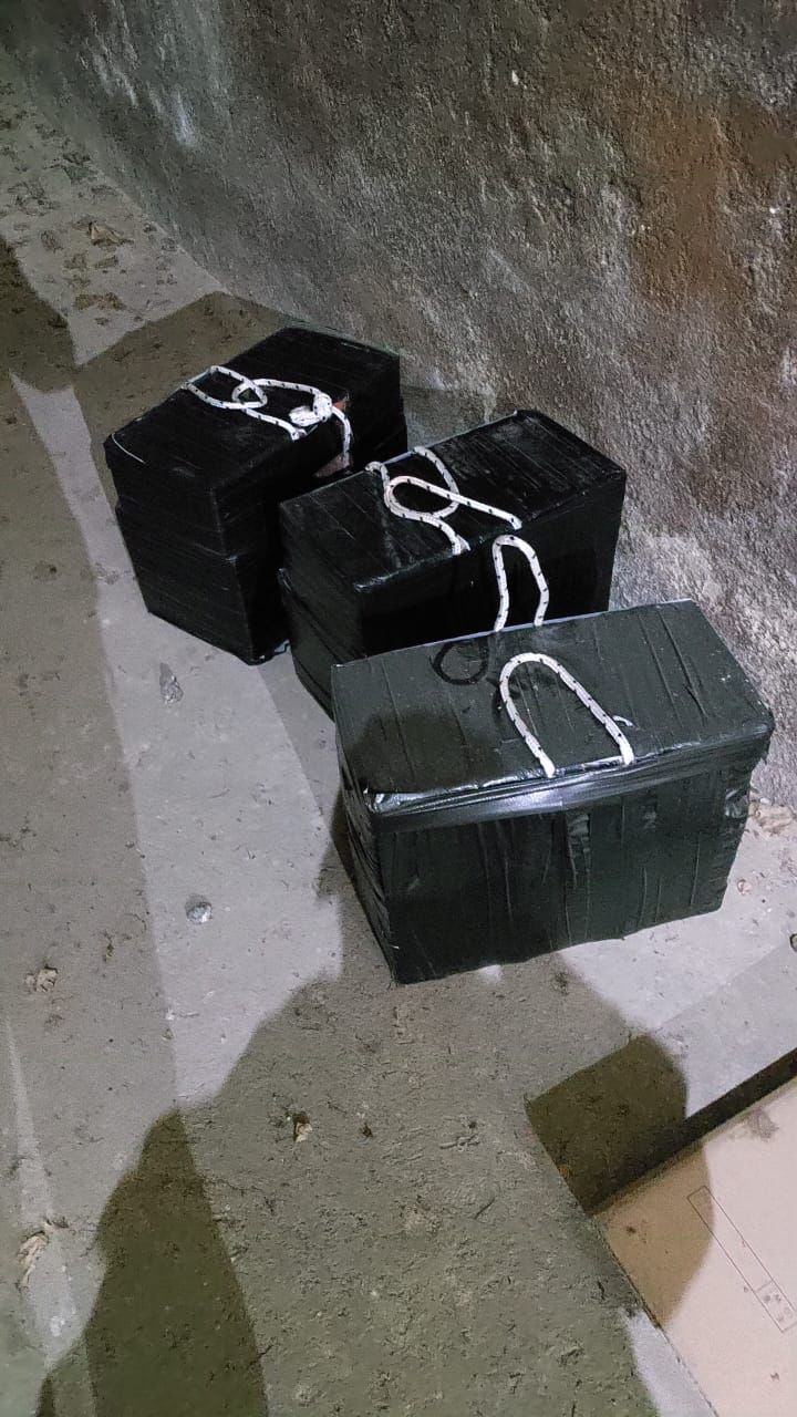 Dentro del contenedor se secuestraron bolsos negros con paquetes de droga 