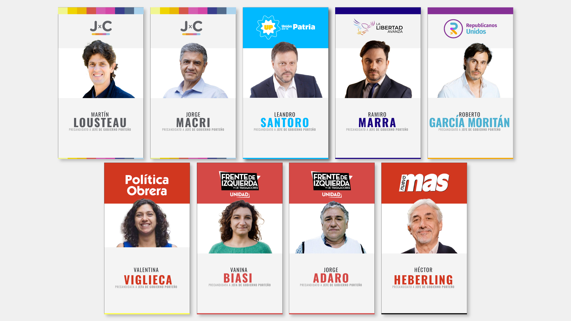 Los precandidatos a jefe de Gobierno en la Ciudad de Buenos Aires
