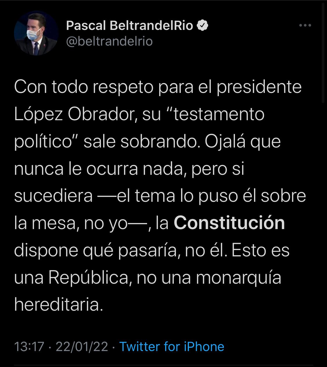 Pascal Beltrán del Río dijo que “con todo respeto para López Obrador”, su documento sale sobrando (Foto: Twitter/@beltrandelrio)