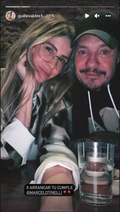 Guillermina Valdes and Marcelo Tinelli, celebrating the pilot's 62nd birthday together