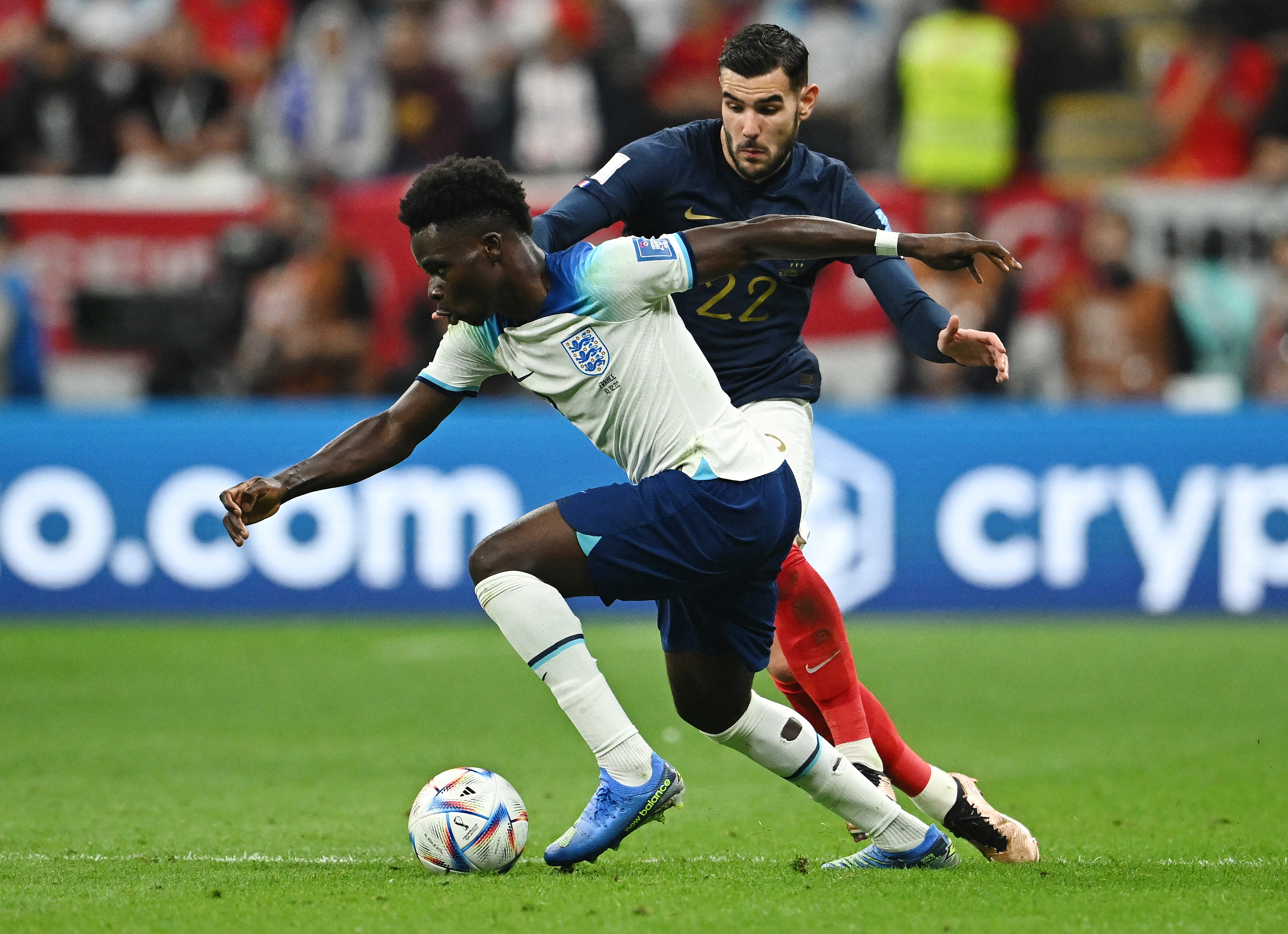 Bukayo Saka, una de las figuras de Inglaterra en el segundo tiempo ante Francia (REUTERS/Dylan Martinez)