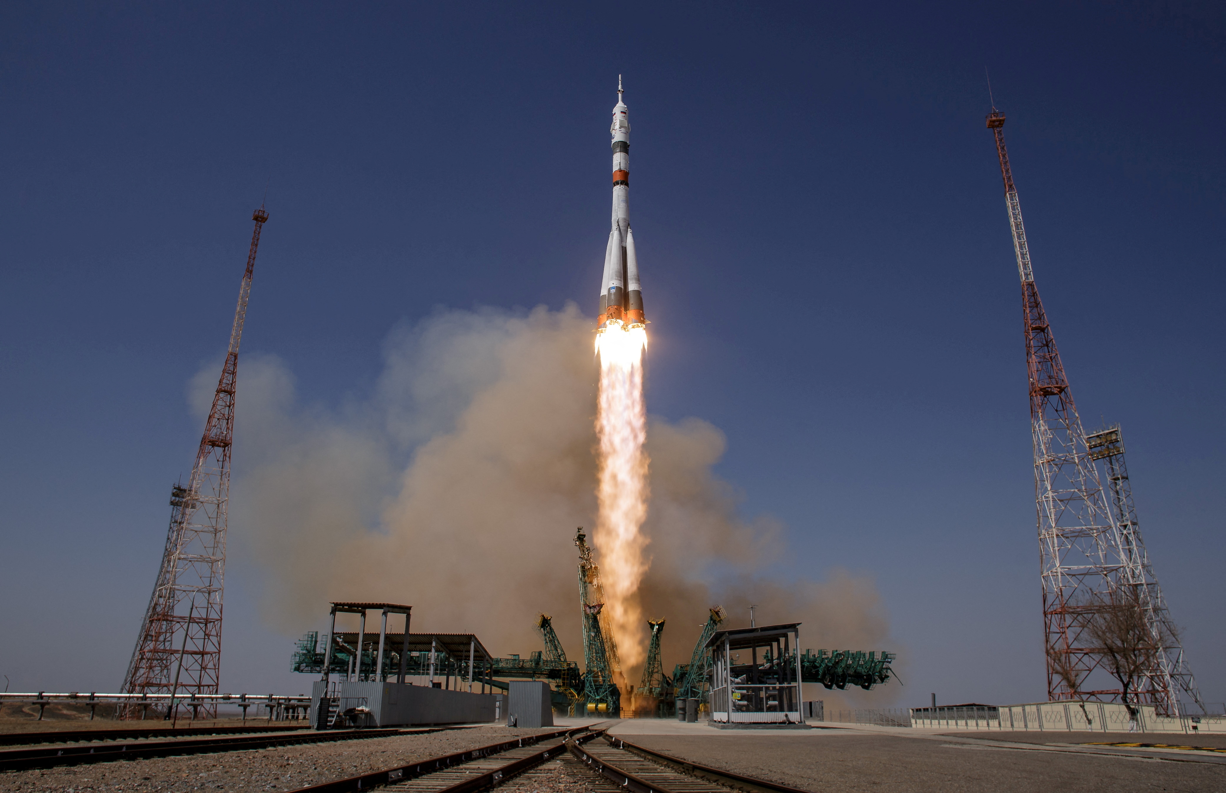 Rusia es clave en el mantenimiento de la Estación Espacial Internacional con sus cohete Soyuz (NASA/Bill Ingalls/Handout via REUTERS)