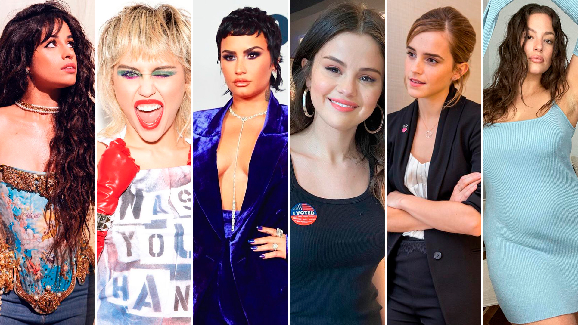 Desde Selena Gomez hasta Miley Cyrus, estas artistas han experimentado inseguridad por sus cuerpos. (Foto: @selenagomez / @ashleygraham / @emmawatson / @mileycyrus / @ddlovato / @camilacabello)