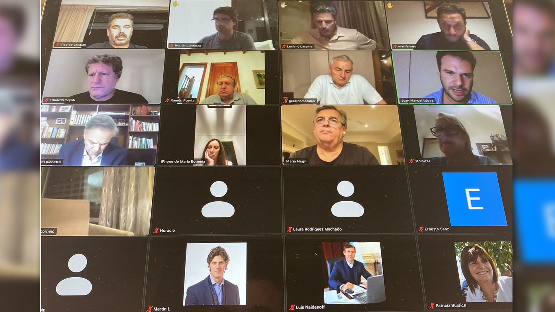 The National Board of Together for Change, gathered by Zoom after two months without seeing each other