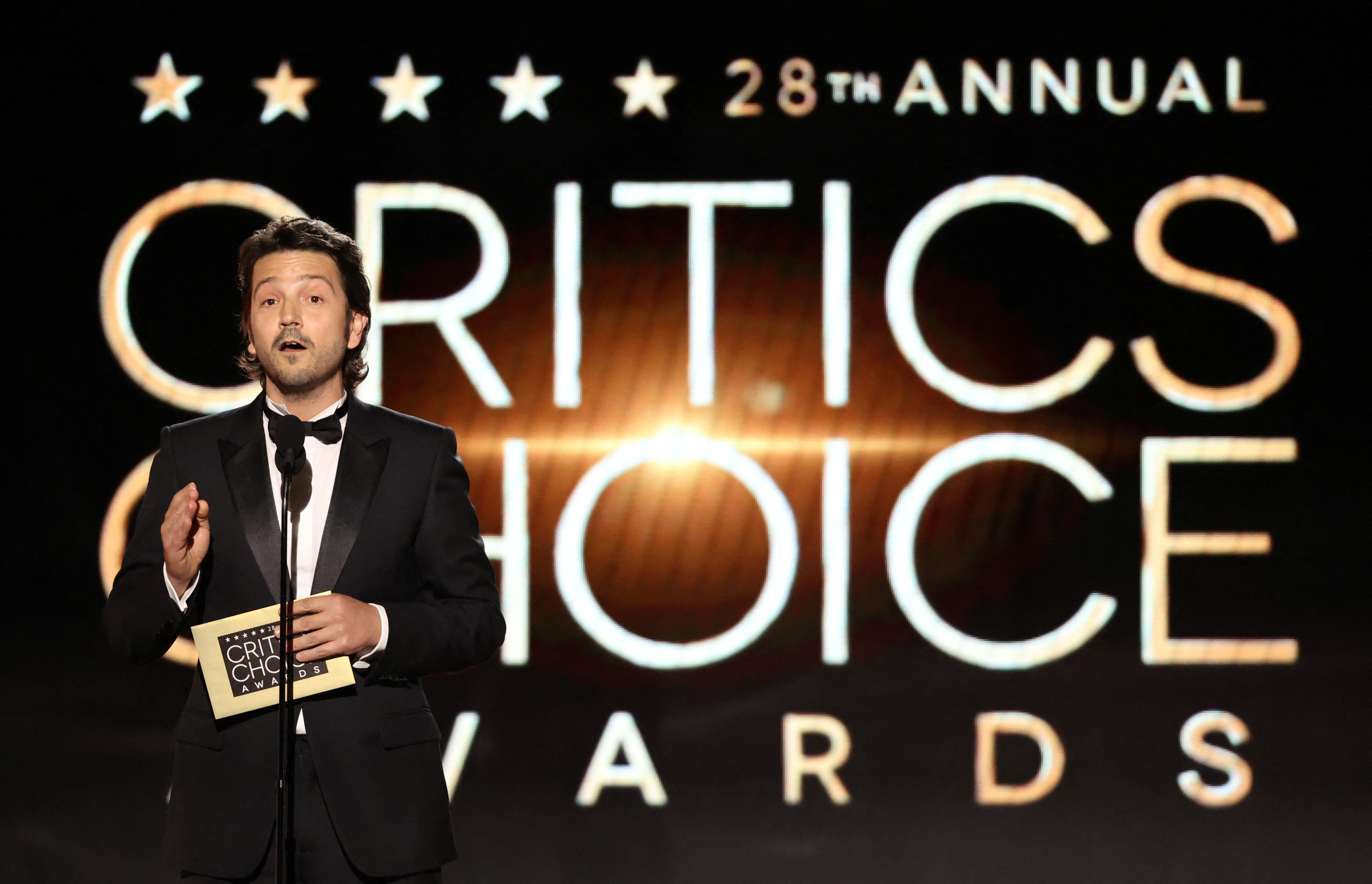 Diego Luna speaks onstage during the 28th annual Critics Choice Awards in Los Angeles, California, U.S., January 15, 2023. REUTERS/Mario Anzuoni