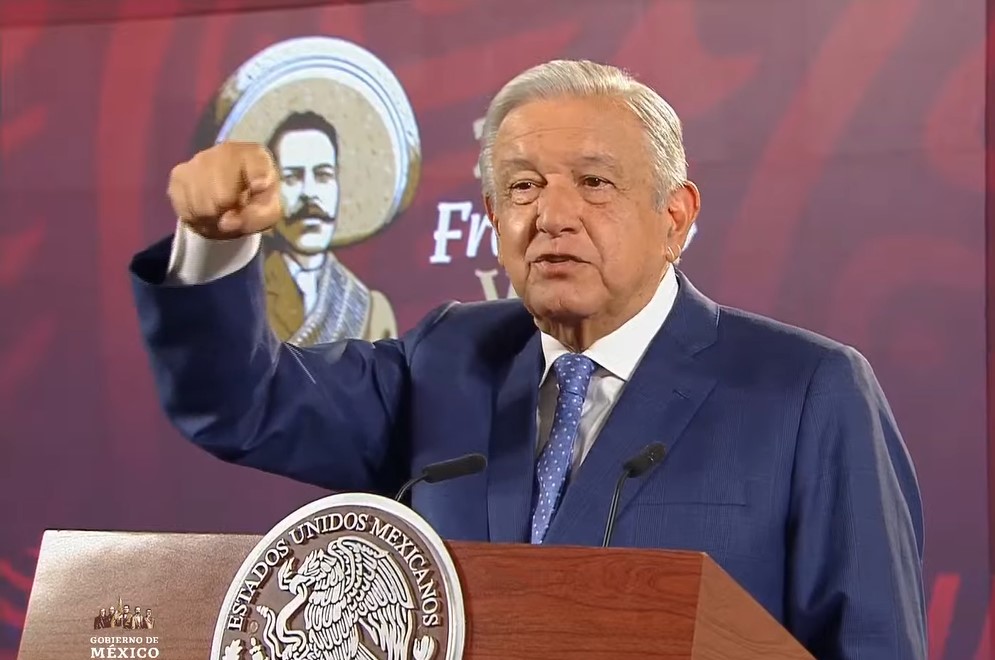 El Presidente Andrés Manuel López Obrador, durante su conferencia matutina de este jueves 25 de mayo. Foto: Captura de Pantalla