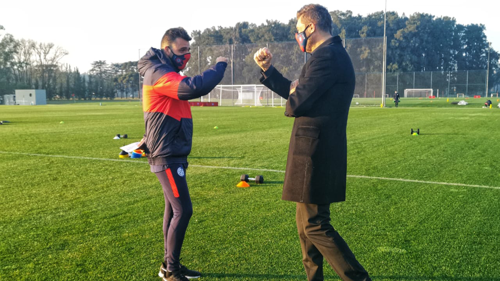 Marcelo Tinelli estuvo presente en la vuelta a los entrenamientos de San Lorenzo