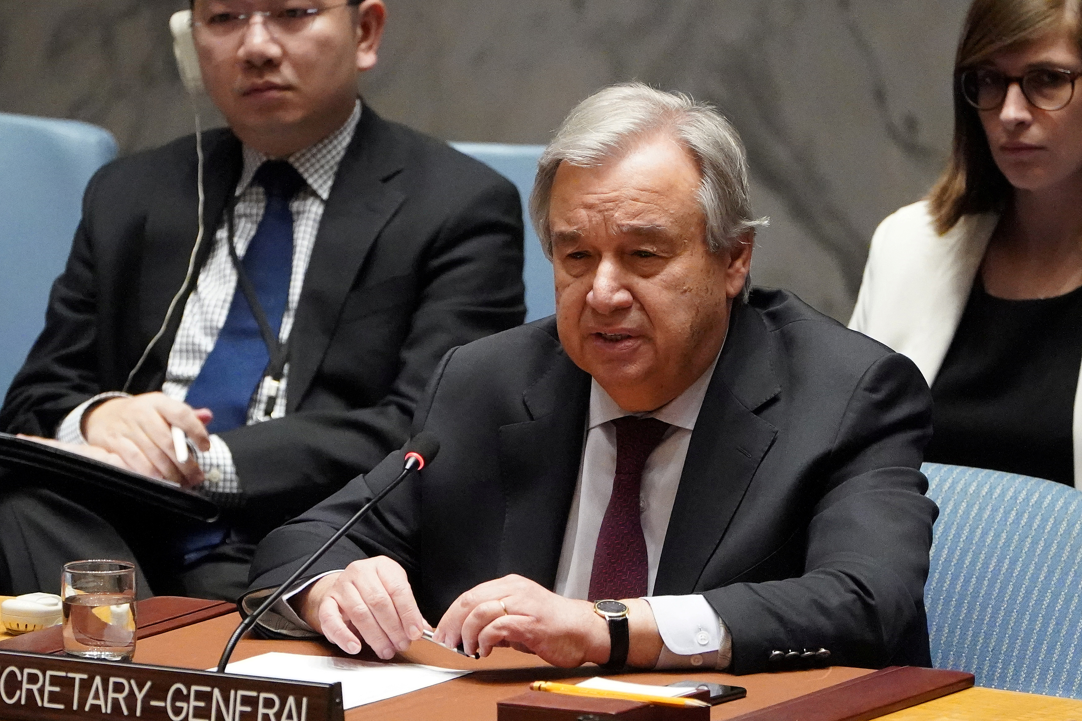 El Secretario General de las Naciones Unidas Antonio Guterres habla durante una reunión del Consejo de Seguridad (REUTERS/Carlo Allegri/Foto de archivo)