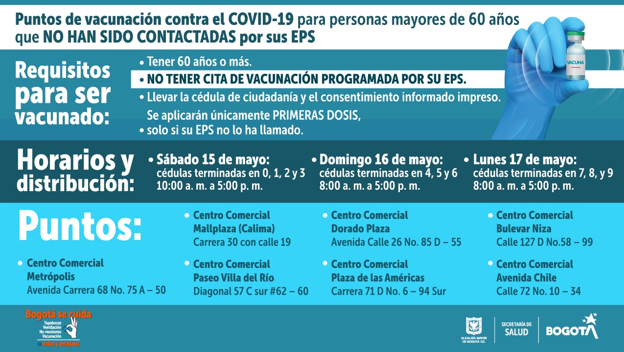 Sigue La Vacunación Sin Cita Previa En Bogotá Para Mayores De 60 Años