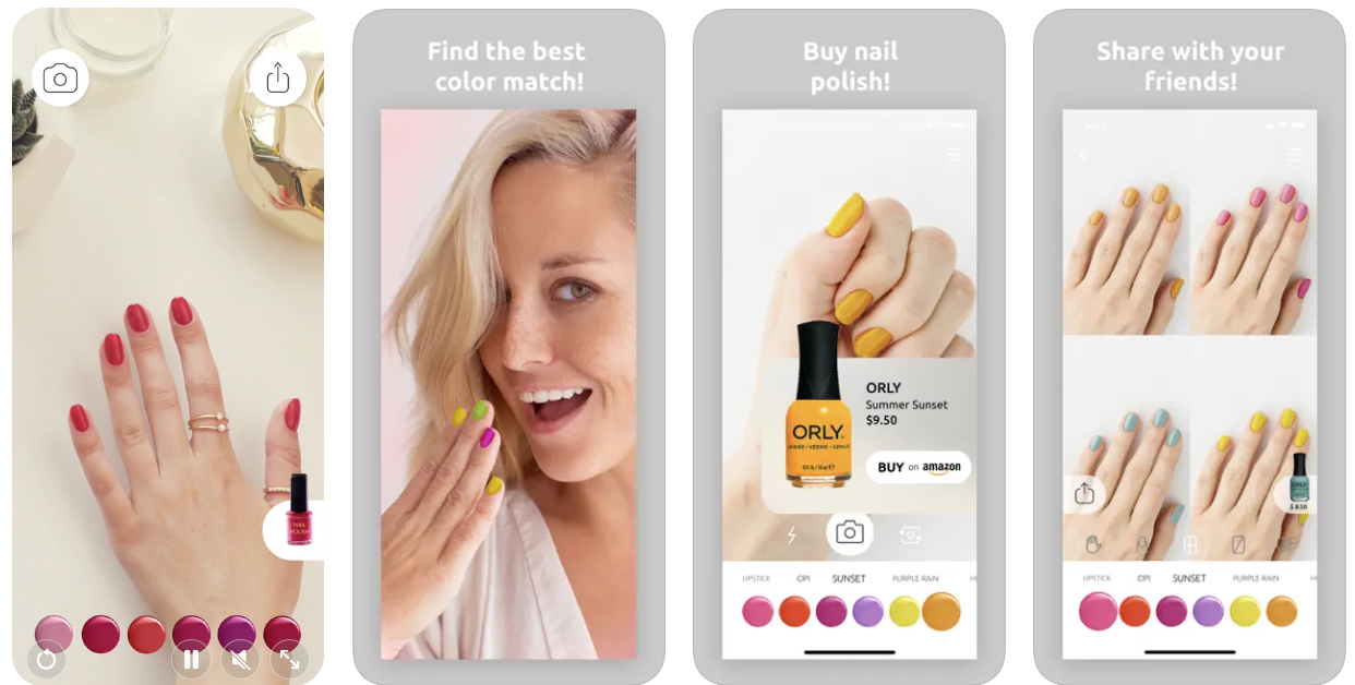 En Wanna Nails los usuarios pueden tomar una foto de sus manos o utilizar la función de realidad aumentada para visualizar diferentes diseños y colores de uñas en tiempo real. (Wanna Nails)