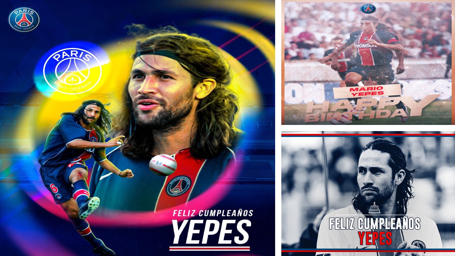 PSG recordó a Mario Alberto Yepes en su cumpleaños y le envió un emotivo mensaje