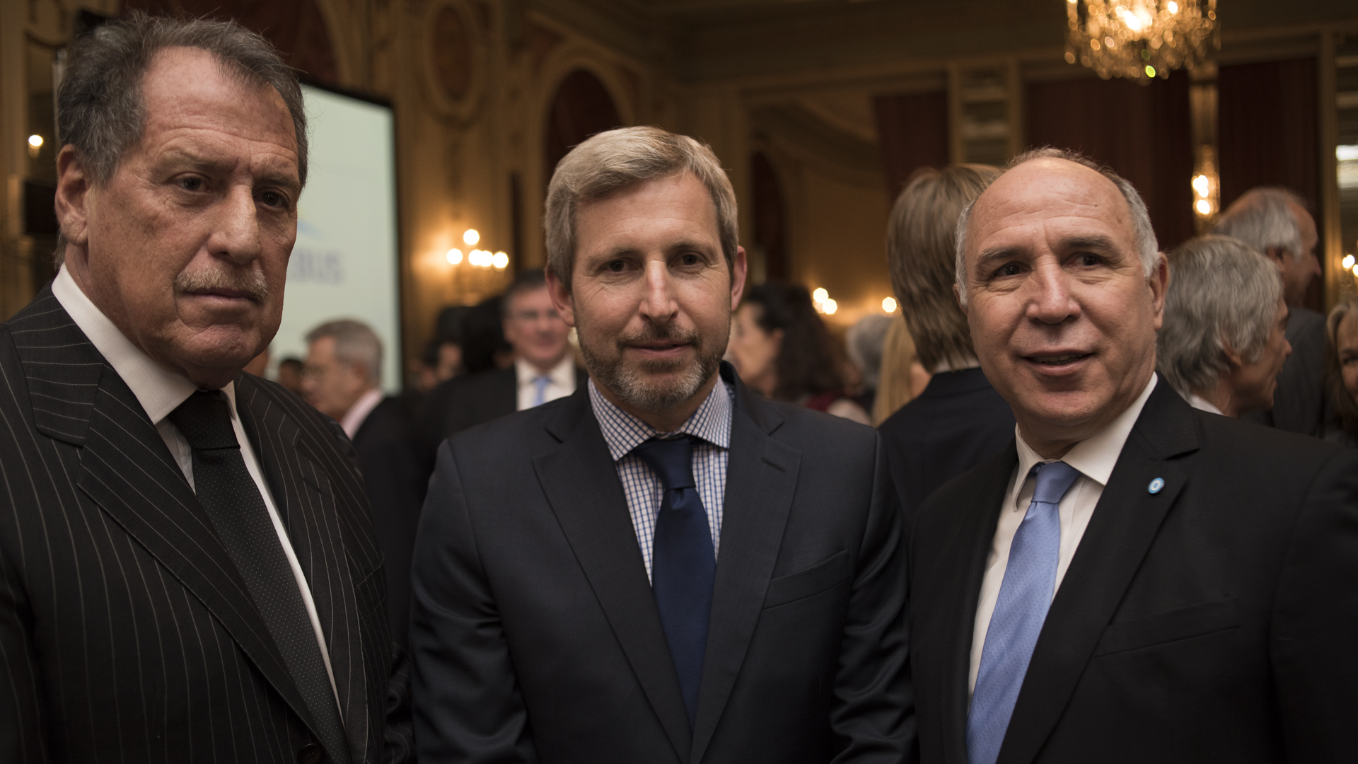 Jorge Brito junto al ex ministro de Interior, Rogelio Frigerio, y al juez de la Corte Suprema de Justicia de la Nación, Ricardo Lorenzetti (Adrián Escandar)