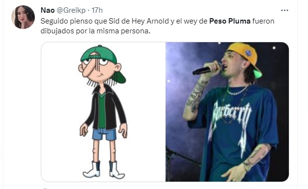 The singer was compared to a character from Hey Arnold (Screenshot/Twitter)