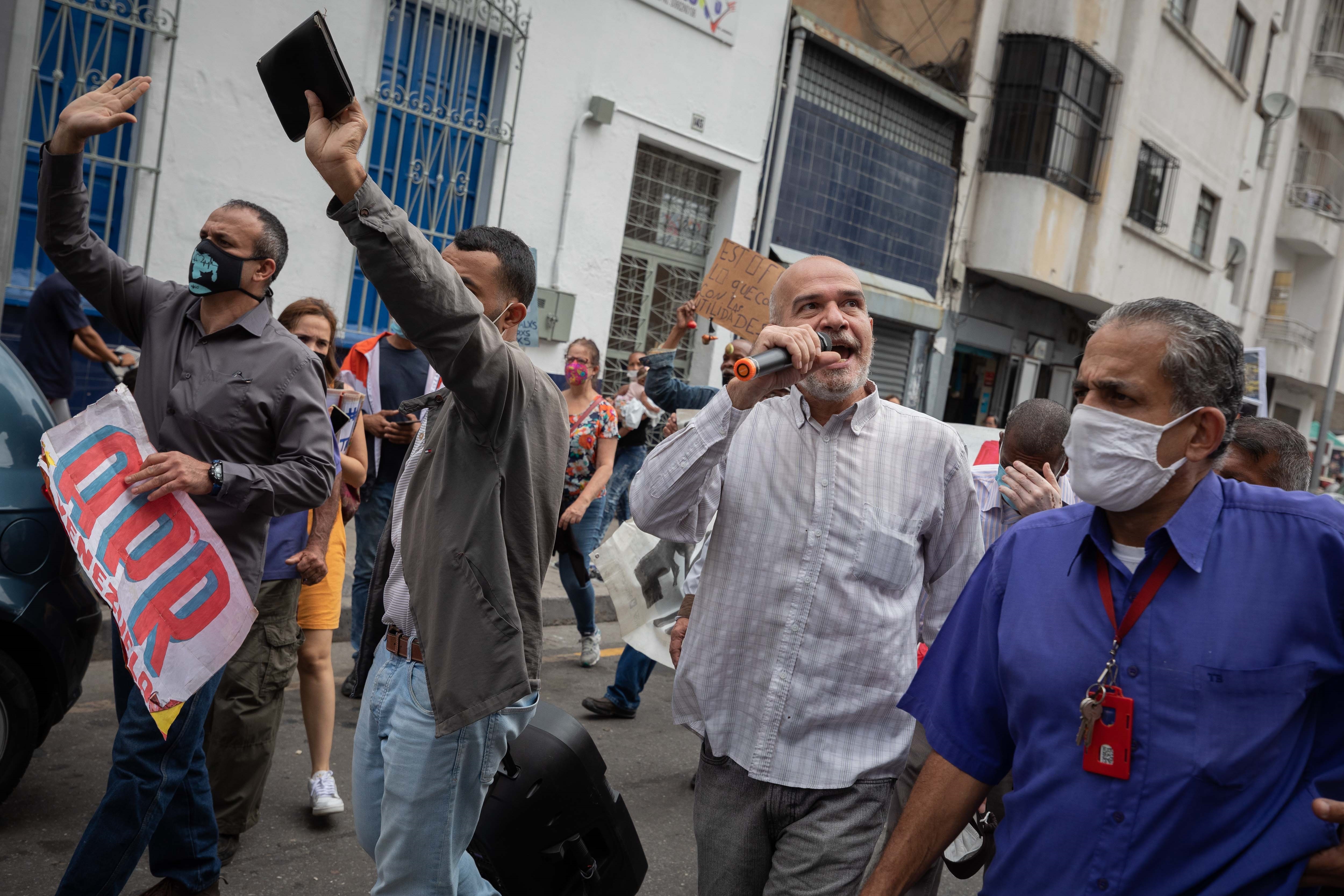 Una manifestación de sindicatos venezolanos (EFE/ Rayner Peña R/Archivo)