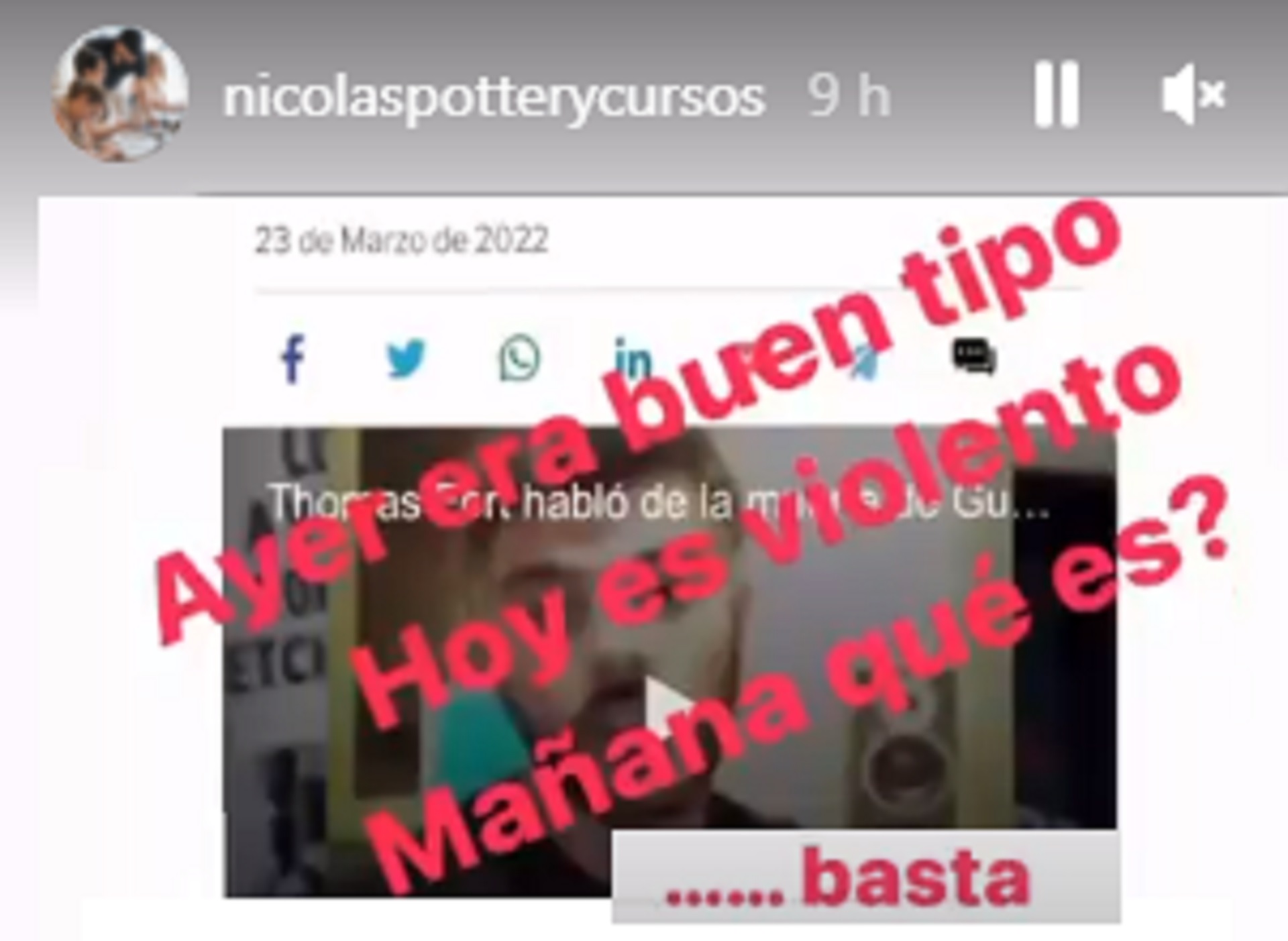 El enojo de Nicolás contra Thomas Fort
