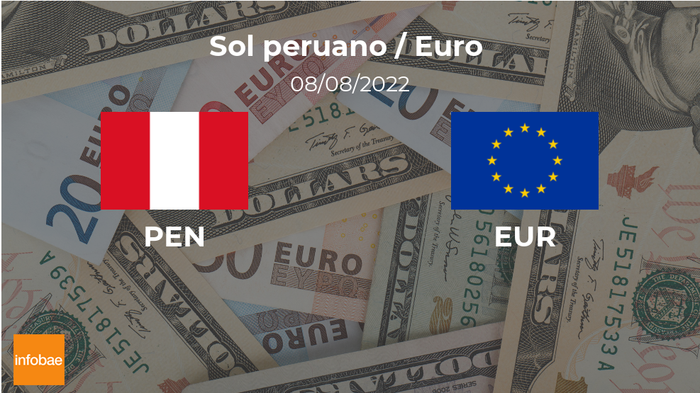 Perú: cotización de cierre del euro hoy 8 de agosto de EUR a PEN
