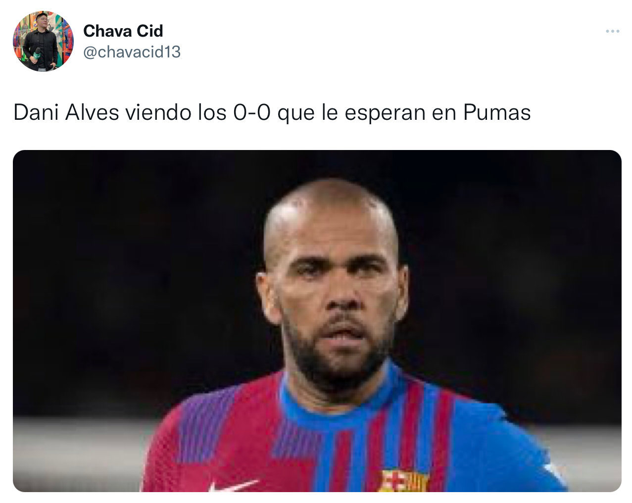 Els mems en xarxes, van girar al voltant del penediment que podria tenir Dani Alves si hagués signat amb els Pumas després d'una trobada sense emocions (Captura de pantalla: Twitter)