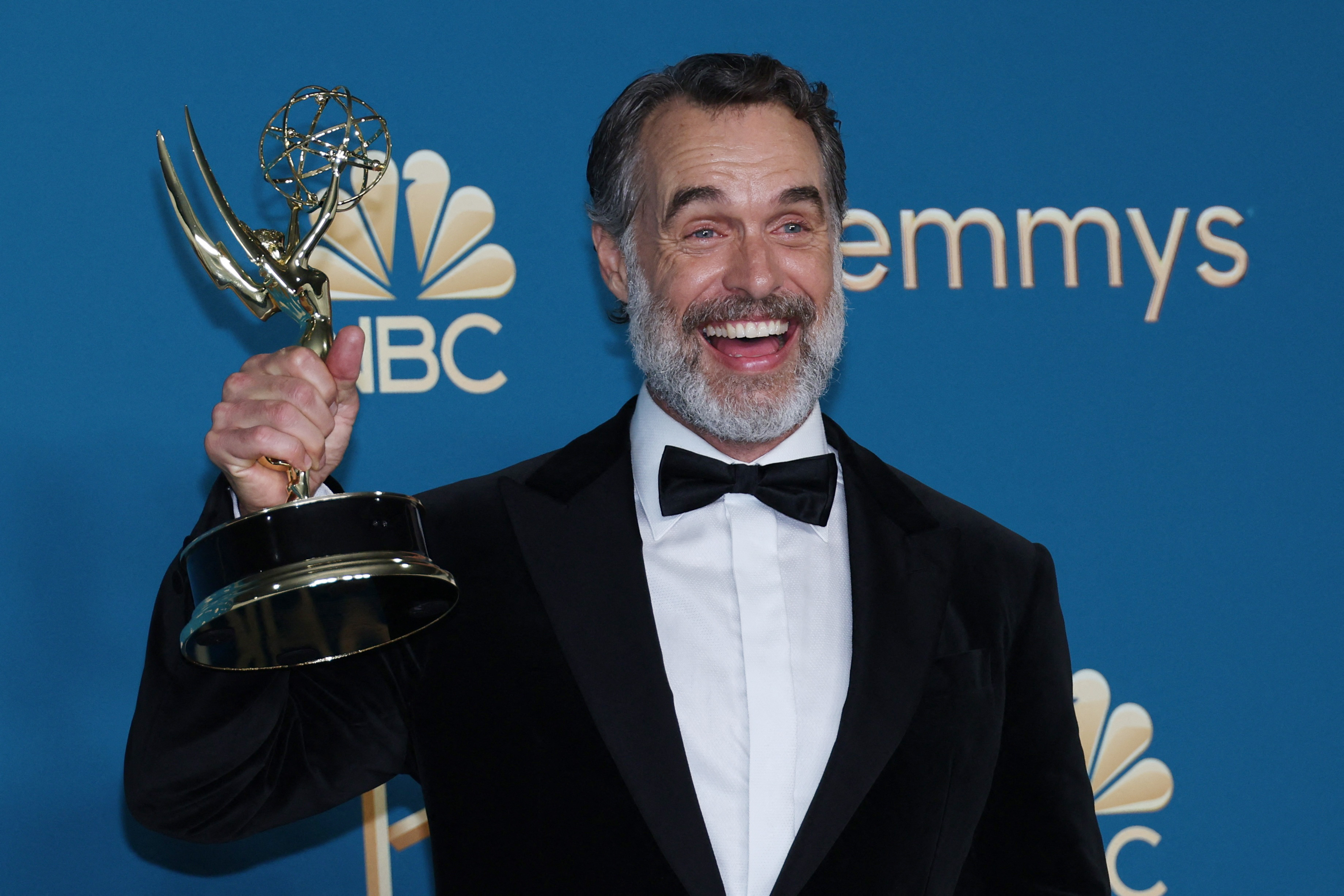 Murray Bartlett poses with his award for Outstanding Supporting Actor in a Limited or Anthology Series or Movie for "The White Lotus"  at the 74th Primetime Emmy Awards held at the Microsoft Theater in Los Angeles, U.S., September 12, 2022. REUTERS/Aude Guerrucci