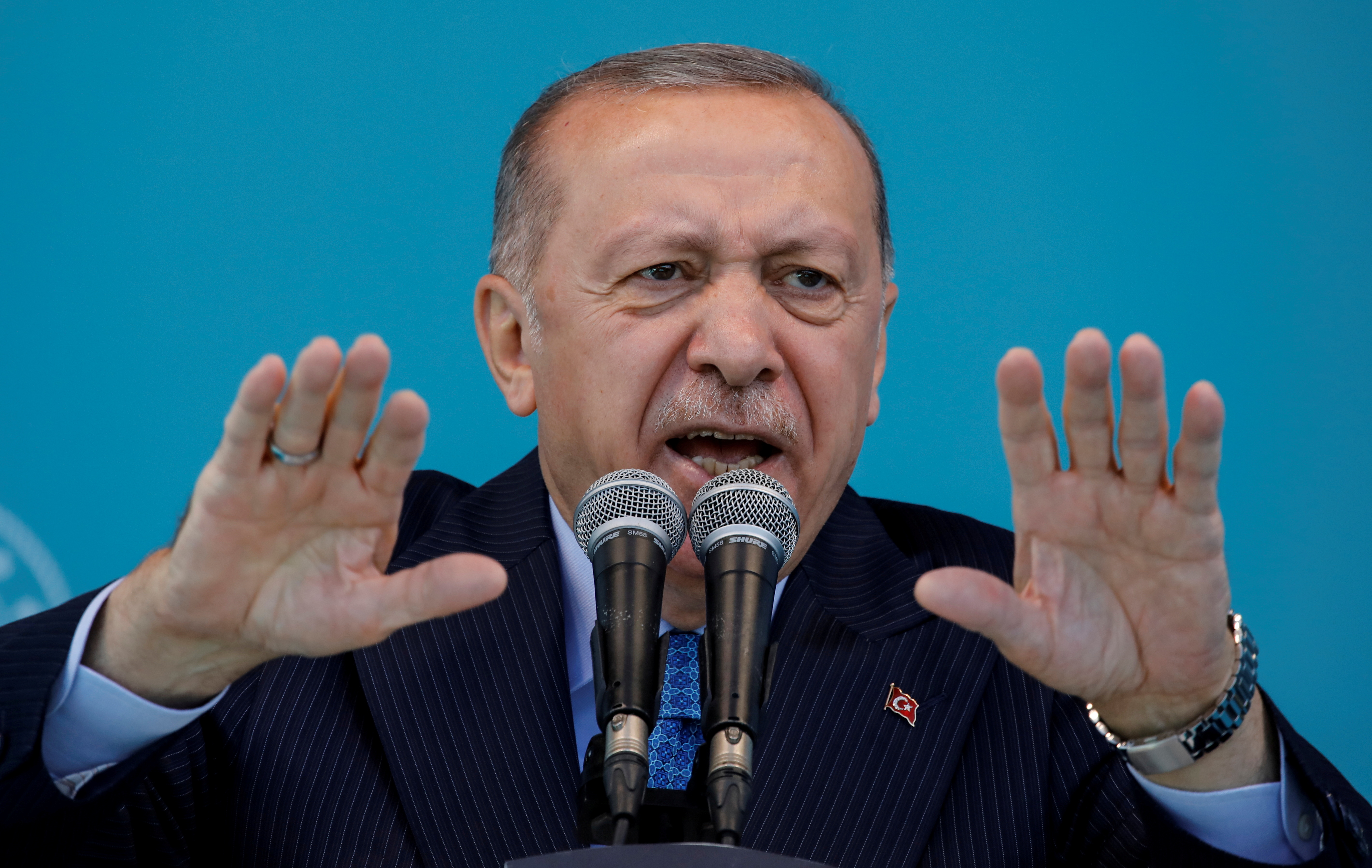 El presidente turco Tayyip Erdogan durante un acto partidario a principios de noviembre. (REUTERS/Umit Bektas/archivo)
