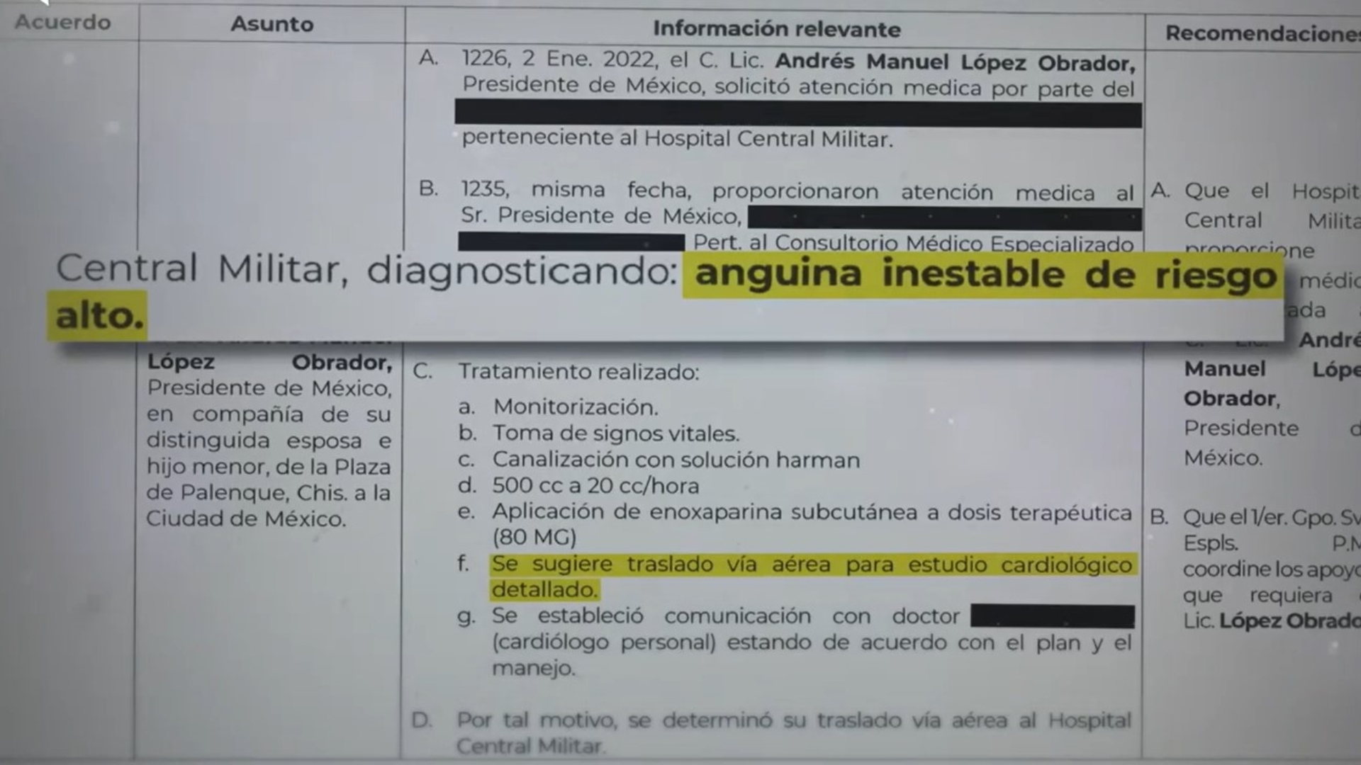 López Obrador would have been diagnosed with high-risk heart disease.  (Recording: Facebook/Latinus)