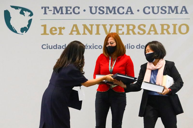 Primer aniversario de la entrada en vigor del acuerdo comercial  Estados Unidos-México-Canadá (REUTERS/Edgard Garrido)