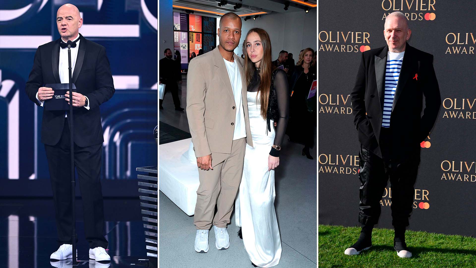 From Infantino to Armani, celebrities are choosing more and more suits and sneakers to go to events