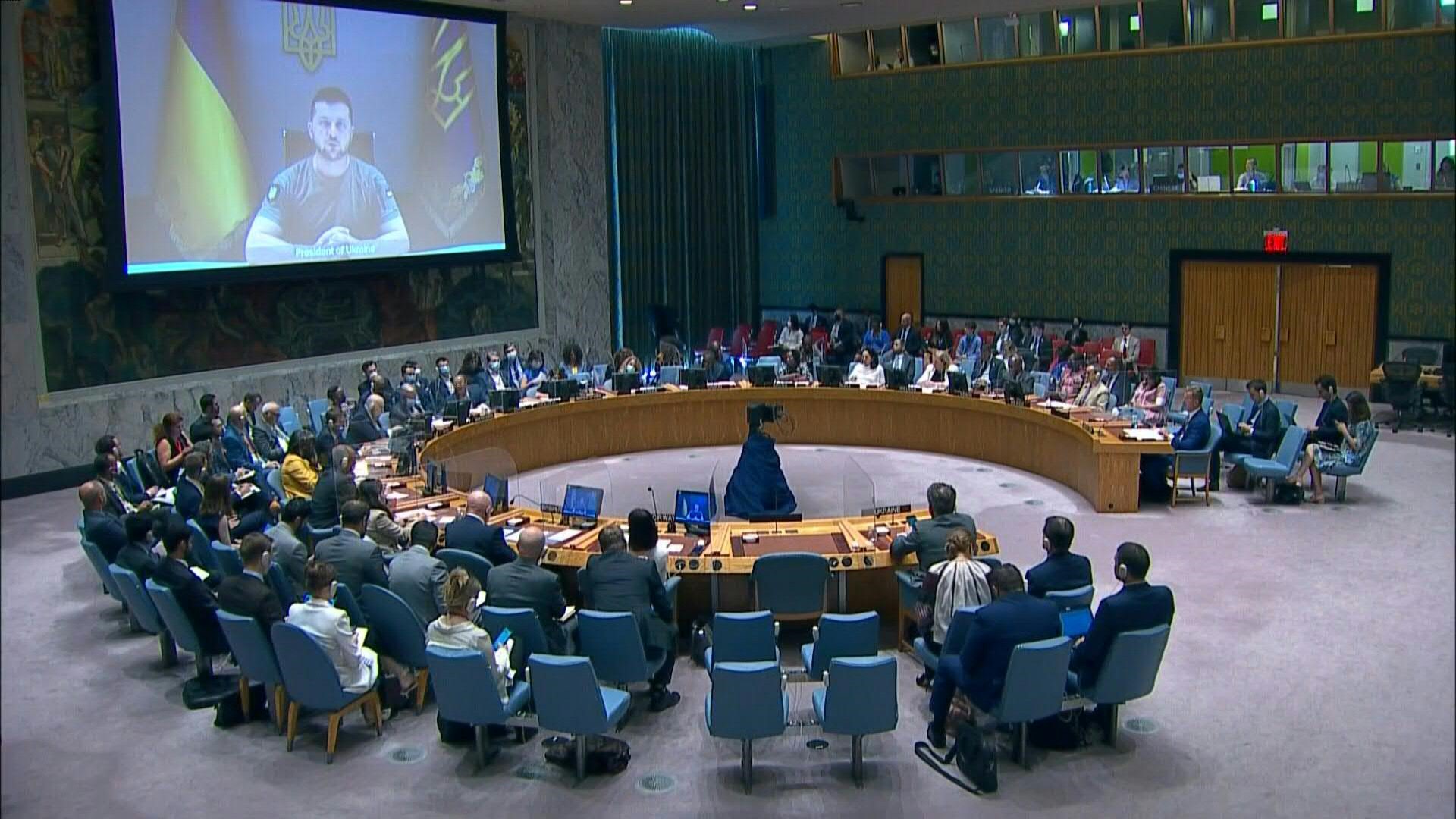 El presidente de Ucrania, Volodomir Zelensky ante el Consejo de Seguridad (AFP/Archivo)