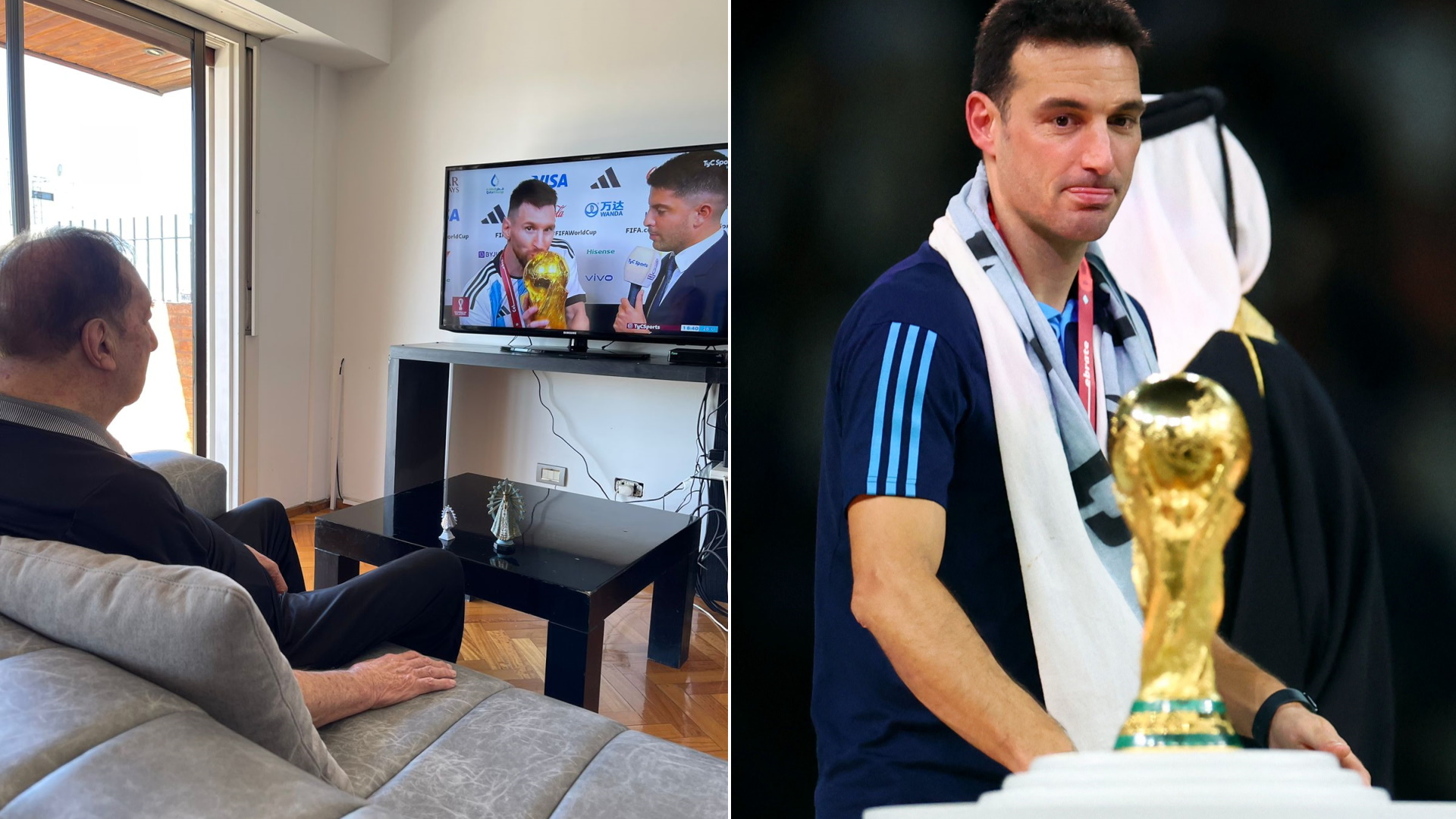 La Emocionante Foto De Carlos Bilardo Viendo A Messi Y A La Selección Argentina Campeona Del 0282