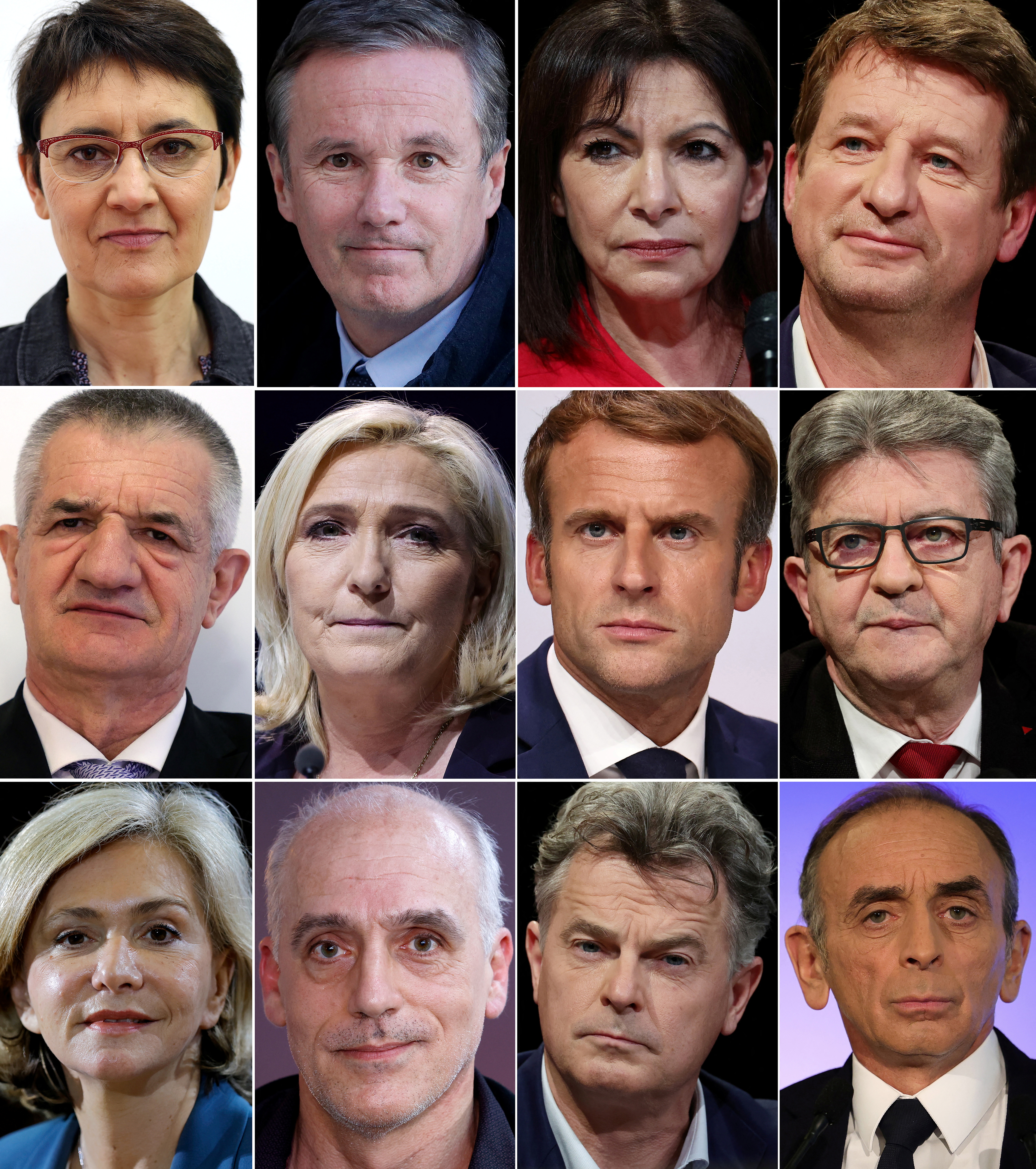 Les 12 candidats à l'élection présidentielle française de 2022 (REUTERS)