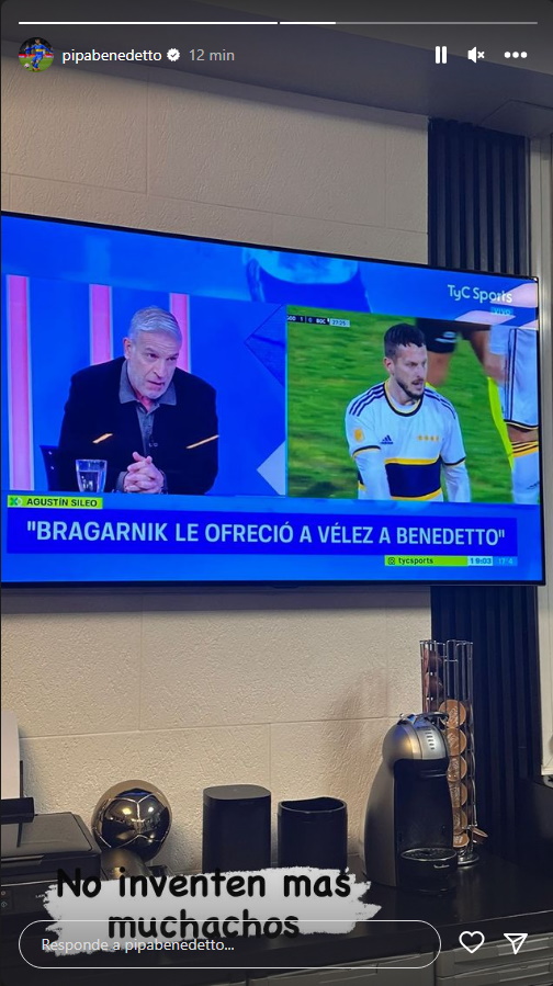 La reacción del Pipa Benedetto sobre los rumores que lo acercan a Vélez Sarsfield (Instagram)